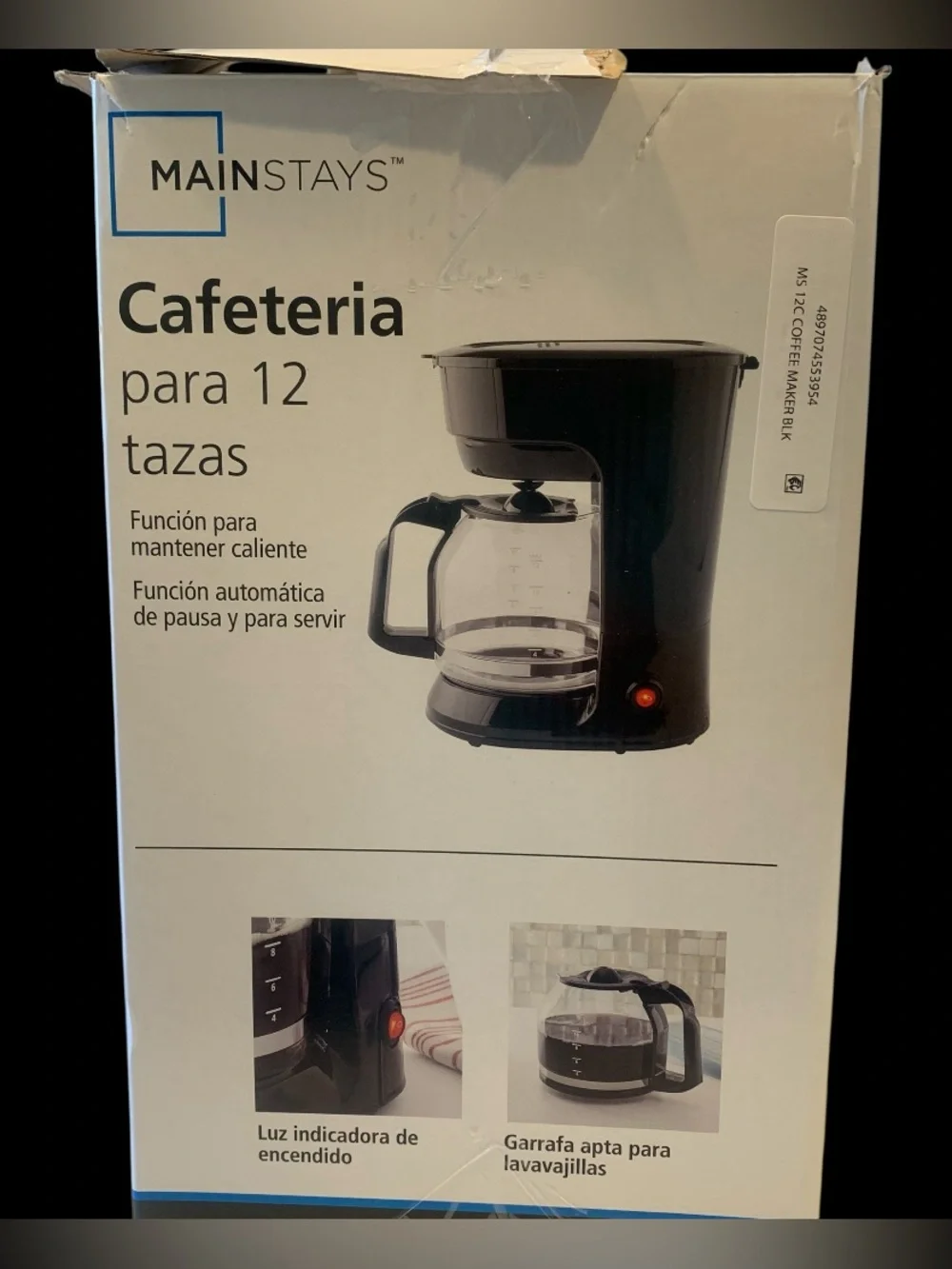 Mainstays Black 12-Cup Drip Coffee Maker W Carafe Auto Pause  Keep Warm Like New